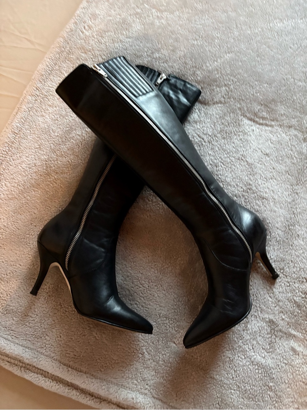 Neiman Marcus Black Leather Boots